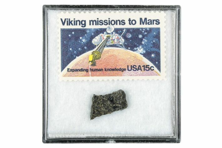 Martian Meteorite ( g) Slice - With Viking Mission Stamp #340034
